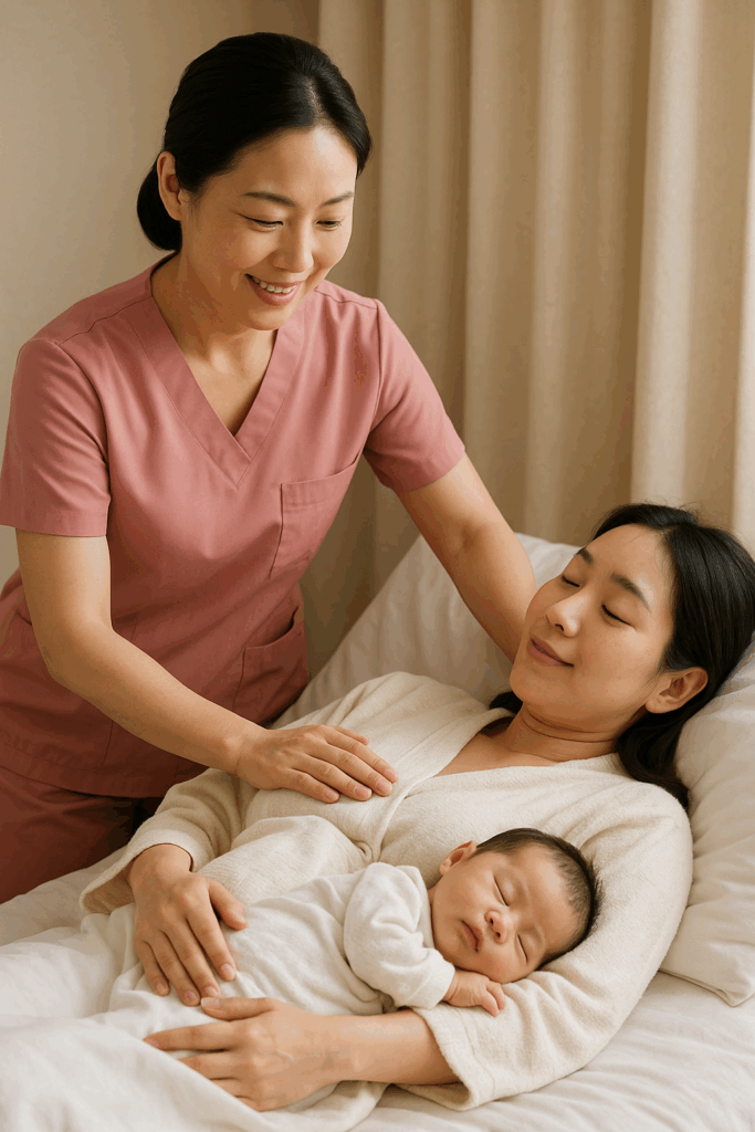 출산 후 산모 회복을 돕는 산후도우미